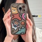 Zhitai Cartoon Suitable for Apple 14 iphone13promax Protective Cover 11-generation Hair 78 Flower Hole Wave Phone Case