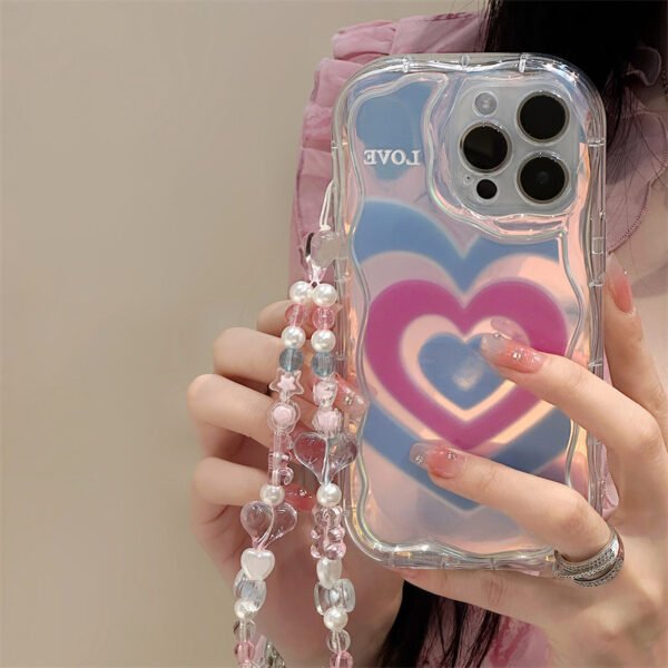 Caseall iPhone16Promax mobile phone case 14 is suitable for Apple 15 cream pattern 12 mobile phone chain 78plus