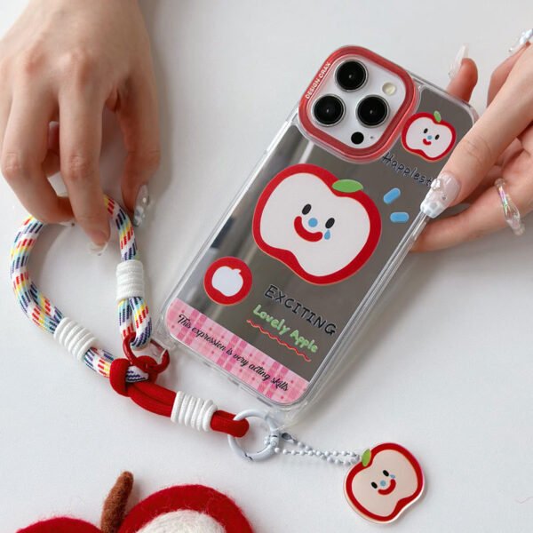 Zhitai iPhone16pro is suitable for 13 lanyard mirror shell 14promax cartoon 12 apple 16 mobile phone shell