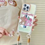 Zhitai iPhone13pro Applicable 12 Lanyard Mirror Shell 14promax Cartoon 11 Apple 15 Mobile Phone Shell for Women