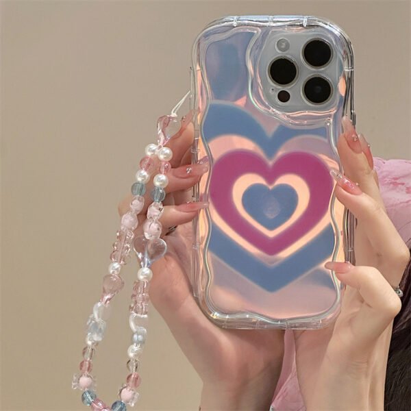 Caseall iPhone16Promax mobile phone case 14 is suitable for Apple 15 cream pattern 12 mobile phone chain 78plus