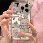 Caseall Apple 15promax Mobile Phone Case iPhone16Pro Three-in-One Mirror 12 Mobile Phone Chain 14 Cartoon 13