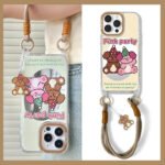 Zhitai iPhone13pro Applicable 12 Lanyard Mirror Shell 14promax Cartoon 11 Apple 15 Mobile Phone Shell for Women