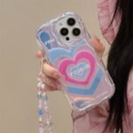 Caseall iPhone16Promax mobile phone case 14 is suitable for Apple 15 cream pattern 12 mobile phone chain 78plus