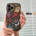 Zhitai Cartoon Suitable for Apple 14 iphone13promax Protective Cover 11-generation Hair 78 Flower Hole Wave Phone Case