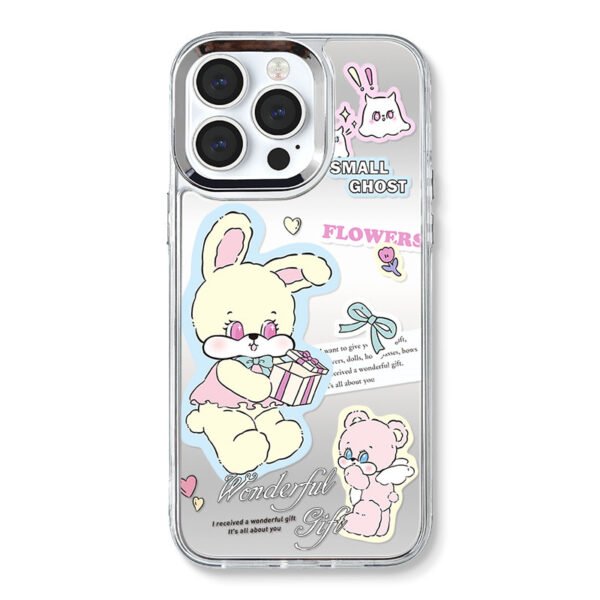 Caseall Apple 15promax Mobile Phone Case iPhone16Pro Three-in-One Mirror 12 Mobile Phone Chain 14 Cartoon 13