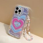 Caseall iPhone16Promax mobile phone case 14 is suitable for Apple 15 cream pattern 12 mobile phone chain 78plus