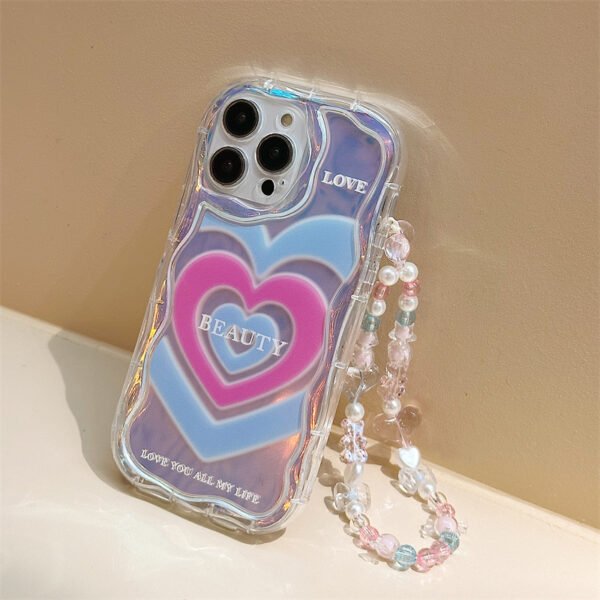 Caseall iPhone16Promax mobile phone case 14 is suitable for Apple 15 cream pattern 12 mobile phone chain 78plus