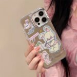 Caseall Apple 15promax Mobile Phone Case iPhone16Pro Three-in-One Mirror 12 Mobile Phone Chain 14 Cartoon 13